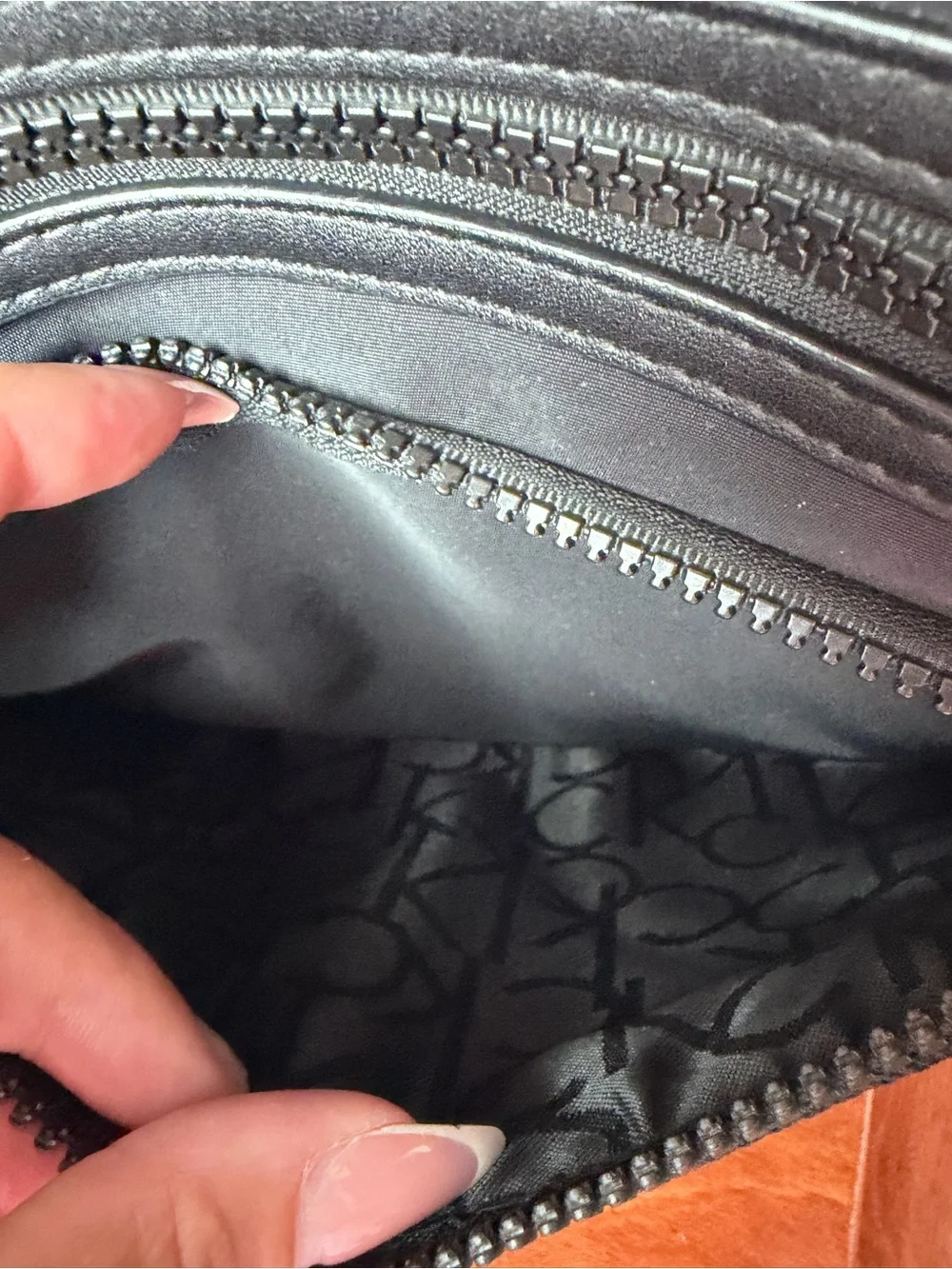 Calvin Klein Black Nylon Crossbody Organizer Bag Multi Pocket Adjustable Strap